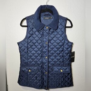 Lauren Ralph Lauren Quilted Barn Vest Navy $160